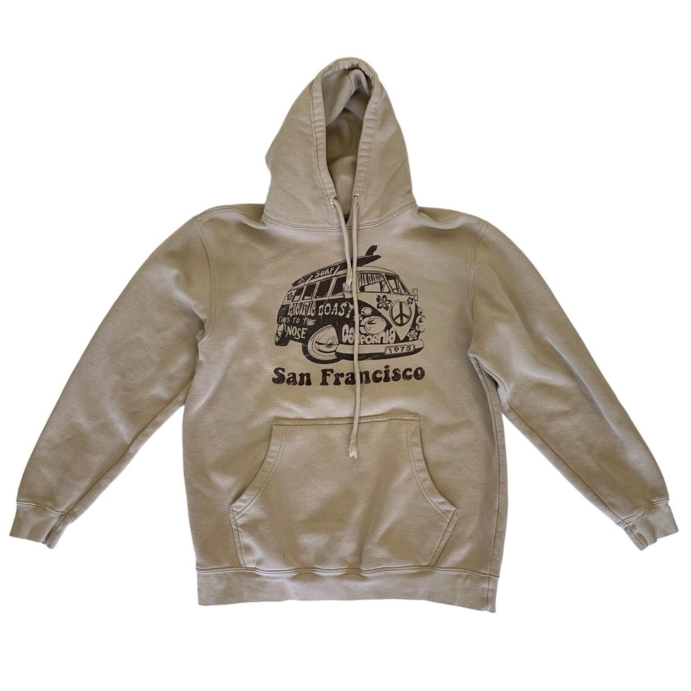 Lane Seven Sweater Medium Tan Hoodie San Francisco‎ Graphic Streetwear